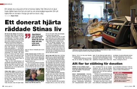 Donerat hjärta räddade Stina