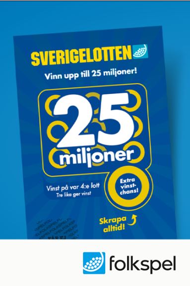 En blå skraplott Sverigelotten